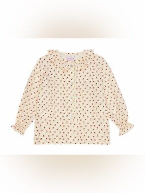 🌹 La Coqueta Ella Ivory Floral Blouse Shirt 2Y
